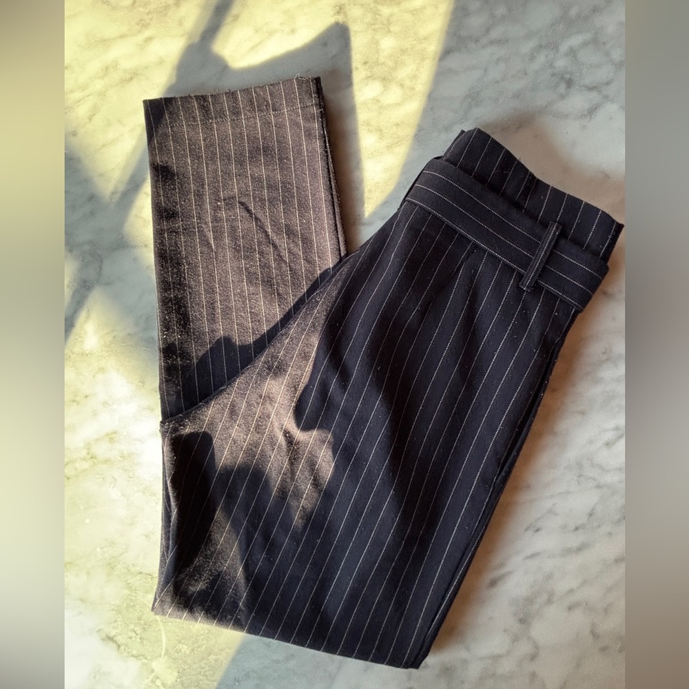 Cristina Gavioli Pinstripe Belted Trousers – Italian Designer – Size S - Picture 3 of 7